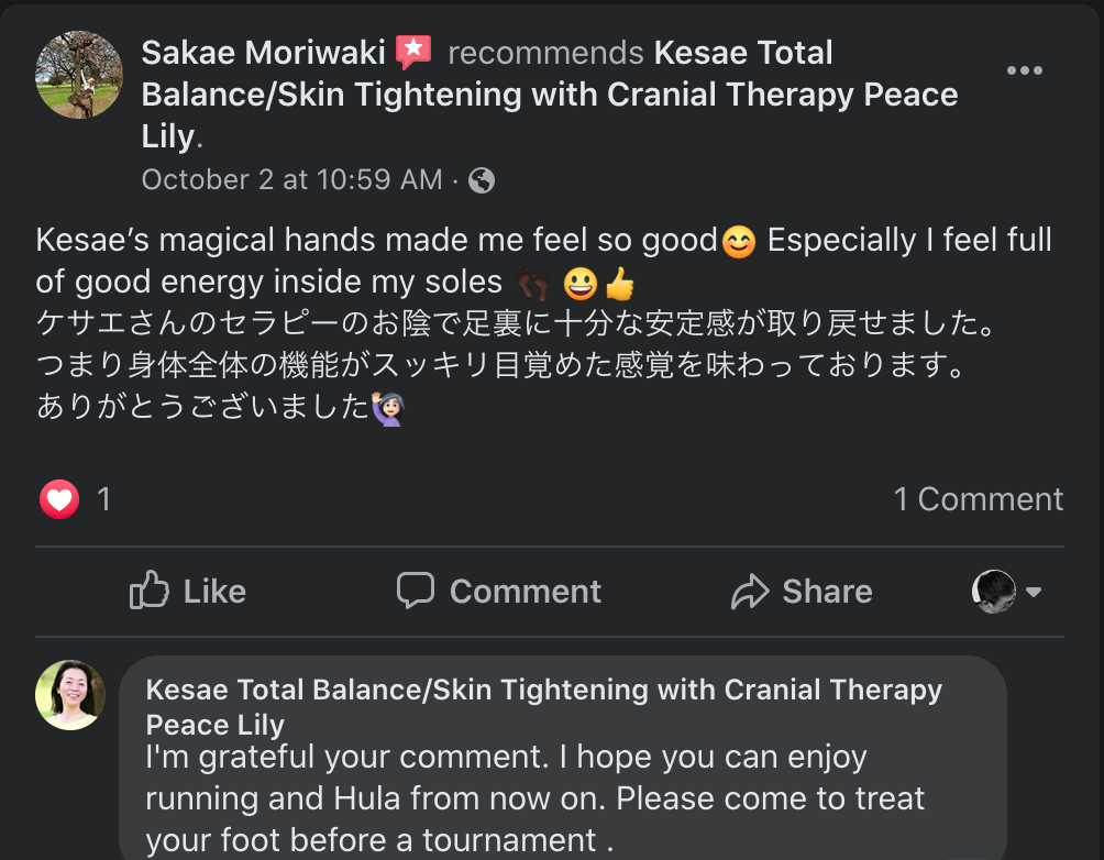 Kesae Total Balance Japanese Cranial Massage Therapy